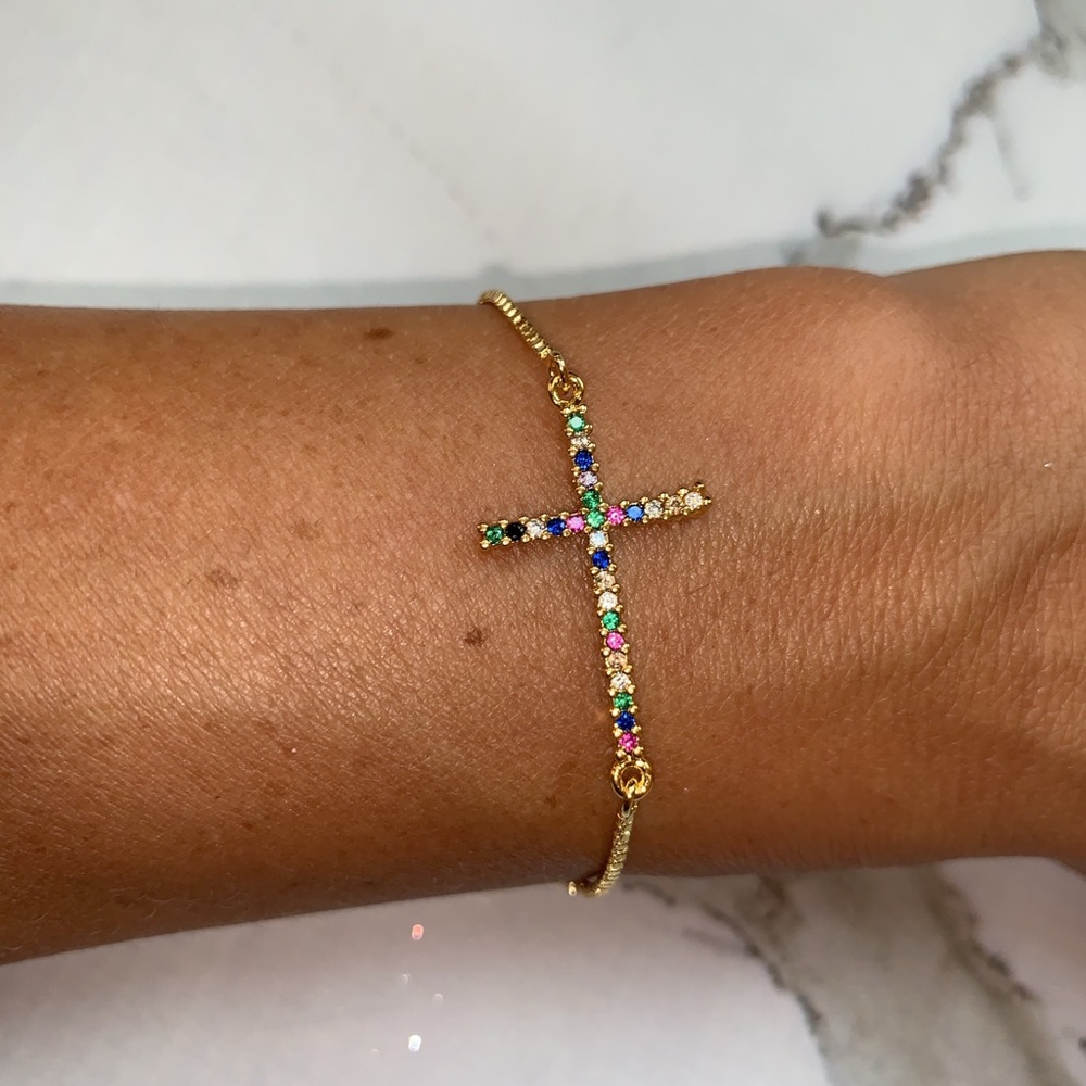 Multicolor Cross Bracelet